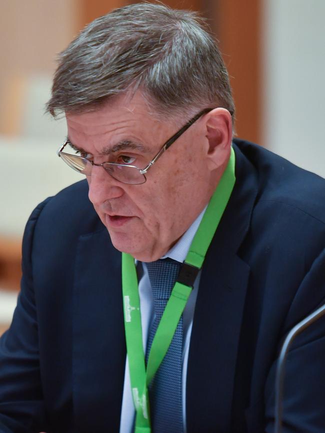 Chief Medical Officer Professor Brendan Murphy appears before a Senate Inquiry Select Committee on COVID-19 and the Australian Government’s response to the COVID-19 pandemic. Picture: AAP