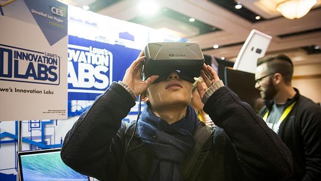 A man uses an Oculus VR headset at a CES press event. Picture: Bloomberg