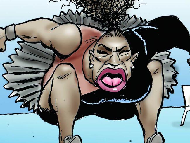 TWAM-20190119 embargo for TWAM 19 JAN 2019NO REUSE WITHOUT PERMISSIONCartoon of Serena Williams having a tantrum Pic : Mark Knight