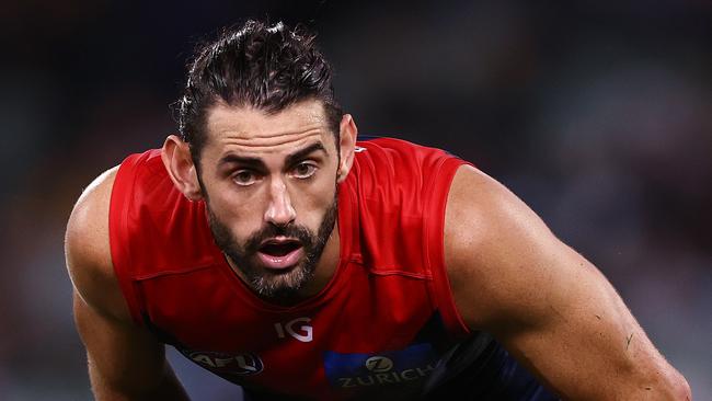 MELBOURNE . 15/04/2023.  AFL . Round 5. Gather Round.  Essendon vs Melbourne at the Adelaide Oval.  Brodie Grundy of the Demons   . Pic: Michael Klein