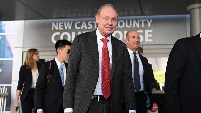 Lawyer for Fox News Daniel Webb leaves the Leonard Williams Justice Centre in Wilmington, Delaware.