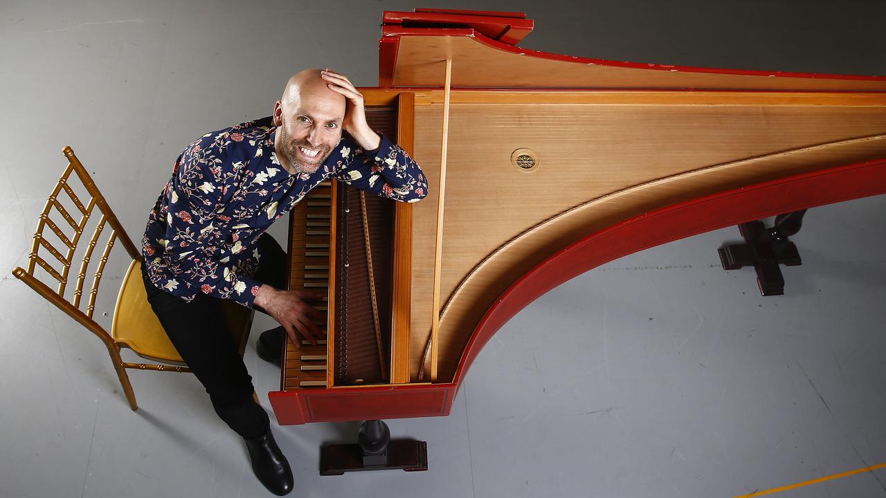 Erin Helyard, artistic director of Pinchgut Opera with his harpsichord. Picture: John Appleyard