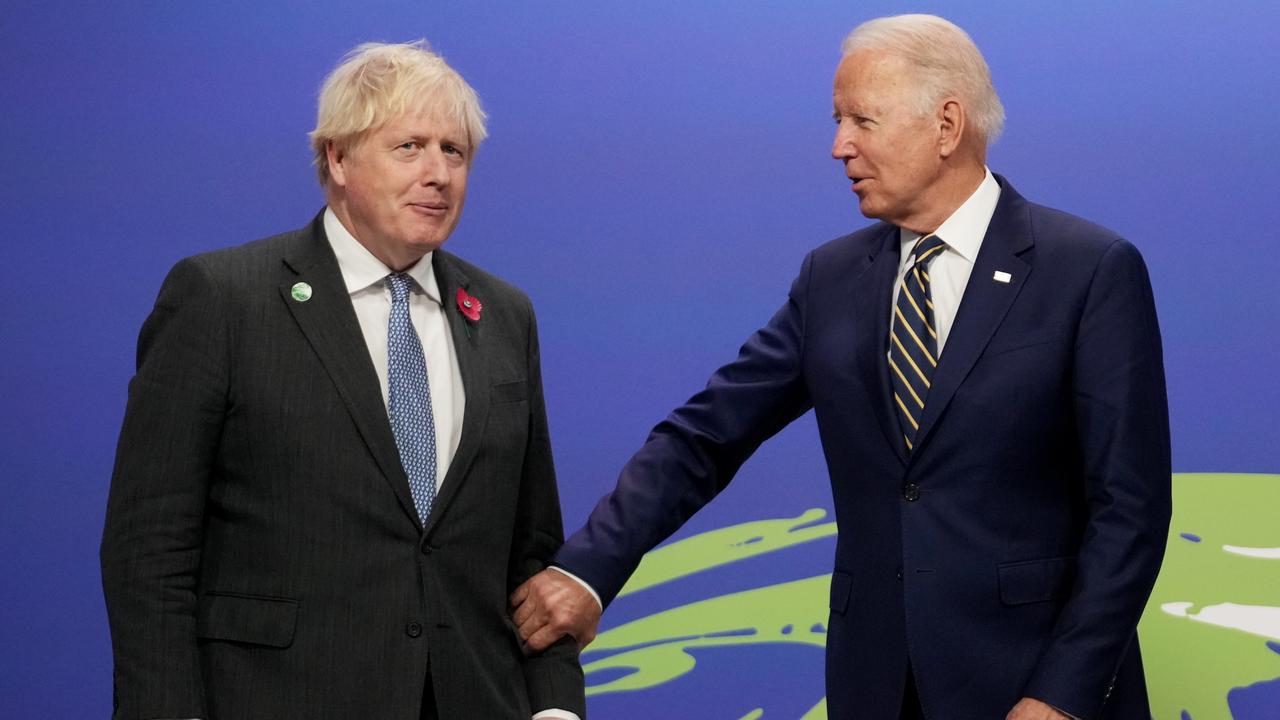 British Prime Minister Boris Johnson and US President Joe Biden at last year’s COP26 event. Picture: Christopher Furlong / Getty Images
