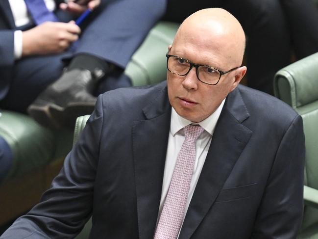 CANBERRA, Australia - NewsWire Photos - November 5, 2024: Leader of the Opposition Peter Dutton during Question Time at Parliament House in Canberra. Picture: NewsWire / Martin Ollman