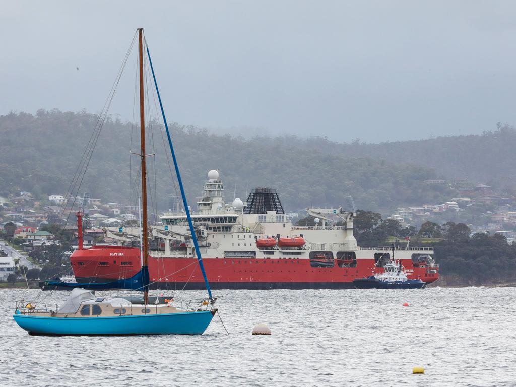 The RSV Nuyina, arriving in its home port of Hobart. Picture: Mireille Merlet