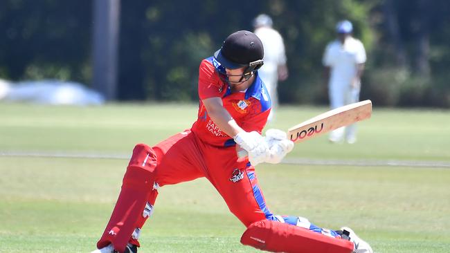 Toombul batsman Ethan Wilken Valley Mens 1st Grade v Toombul Mens 1st Grade Saturday September 21, 2024. Picture, John Gass