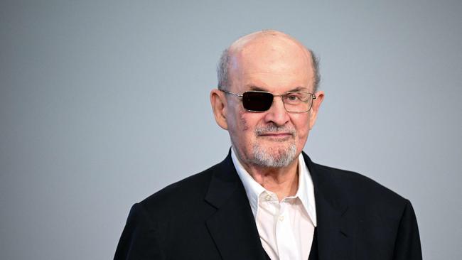 Salman Rushdie at the Frankfurt Book Fair last October. He lost sight in one eye after the attack by a knife-wielding assailant, who jumped on stage at an arts gathering in New York state. Picture: AFP