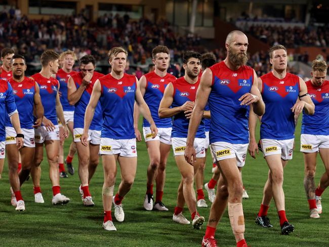 The curtain came down on the Demons’ winning streak last weekend. (Photo by James Elsby/AFL Photos via Getty Images)