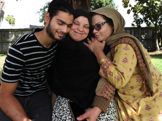 Abdullah Naeem, left, with his mother Ambreen Naeem Rashid, centre, and her sister. Picture: Gary Ramage