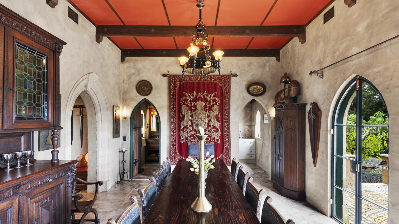 Tapestries, antique furniture and grand soaring ceilings inside the castle.