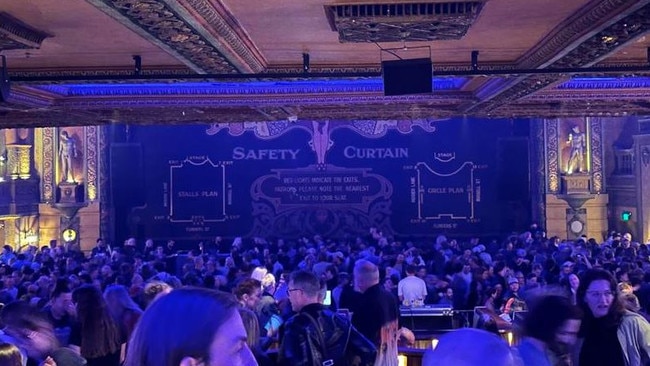 The show was cut early and the safety curtain was put down. Picture: Reddit