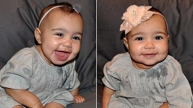 Kim Kardashian revealed these adorable photos of her daughter on Ellen. Picture: Supplied 