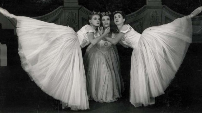 Helene France, Phyllis Kennedy and Joan Halliday in Gay Rosalinda, Borovansky Ballet, 1947.