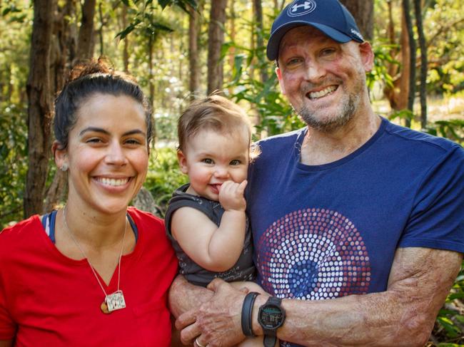 Matt Golinski with wife Erin Yarwood and their first daughter Aluna.