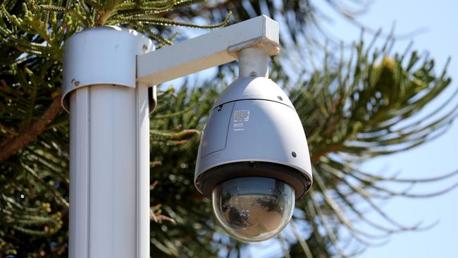 A surveillance camera on the promenade at Coogee beach. Picture: NCA NewsWire / Damian Shaw