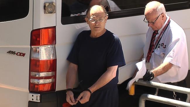 Domenic Perre is led into Adelaide Magistrates Court on Thursday. Picture: Picture: Nine News