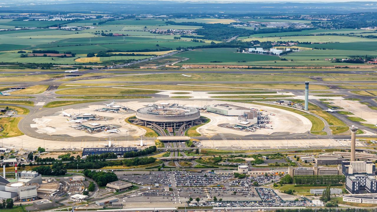 An aerial view of Charles de Gaulle airport Terminal 1 in Paris, France. Picture: iStock