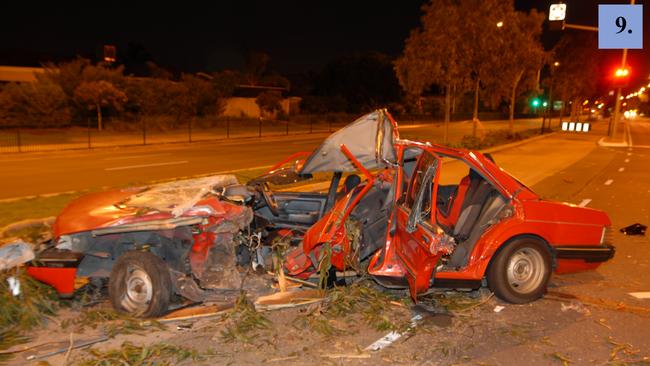 The remains of the car, destroyed in the crash that killed Nick Holbrook in 2009. Picture: SA Police