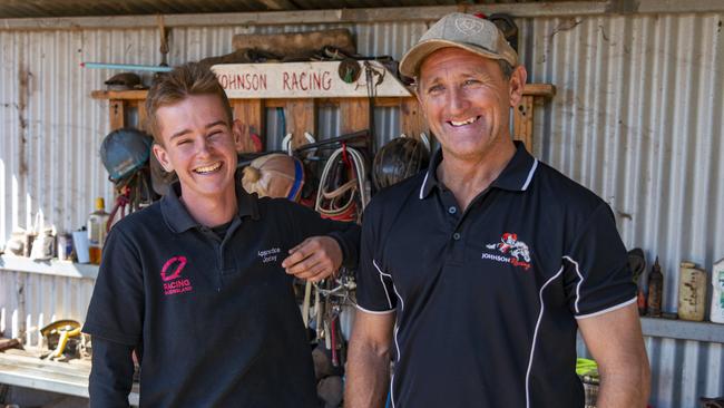 Apprentice Tyler Leslight with his Master, Trainer Bevan "Billy" Johnson. Photo : Daryl Wright.