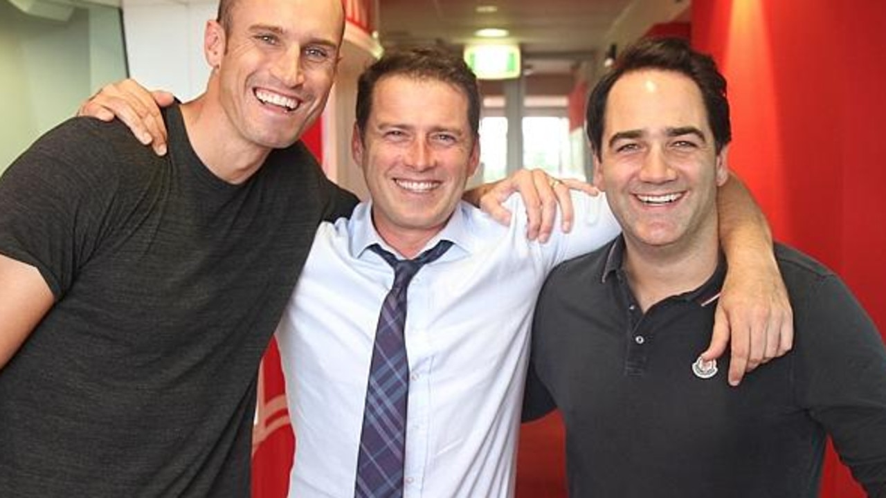 Karl Stefanovic with Nova hosts Ryan “Fitzy” Fitzgerald and Michael “Wippa” Wipfli.