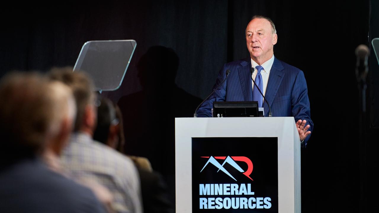 Chris Ellison at the MinRes AGM in Perth. Picture: Courtney McAllister