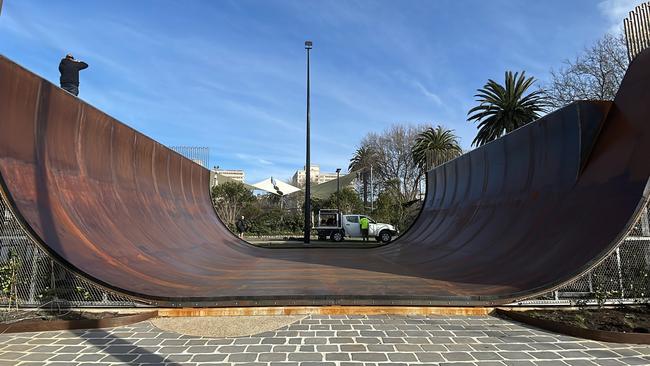 Newly opened vert ramp at Prahran Skate Park. Picture: Gemma Scerri