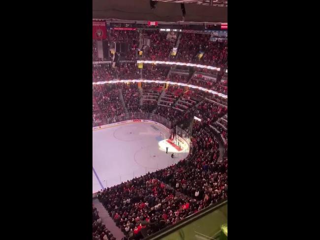 Fan footage shows loud boos during United States National anthem