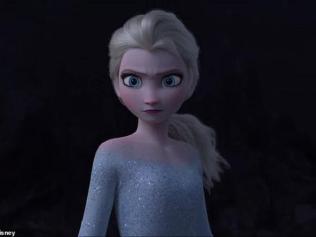 Elsa in a scene from Disney movie trailer for Frozen 2 