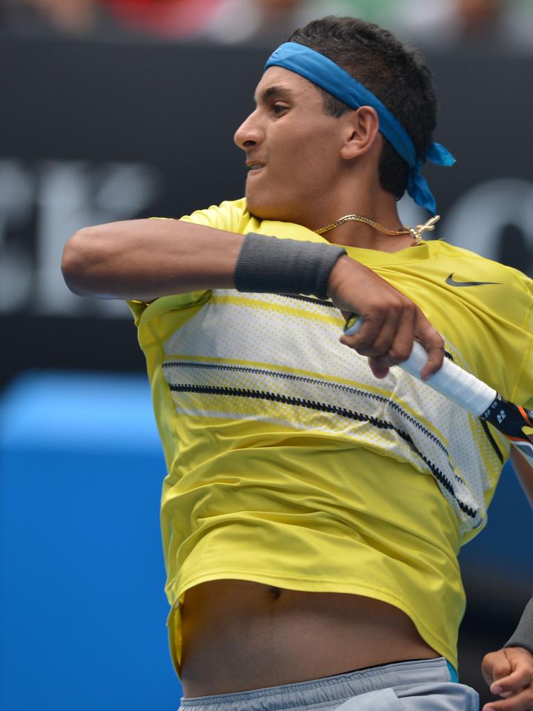 Nick Kyrgios during the 2013 Australian Open boys final.