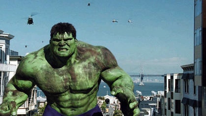 Actor Eric Bana in scene from The Hulk.