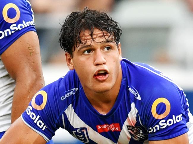 Jackson Topine. NRL; North Queensland Cowboys Vs Canterbury-Bankstown Bulldogs at Queensland Country Bank Stadium, Townsville. Picture: Alix Sweeney