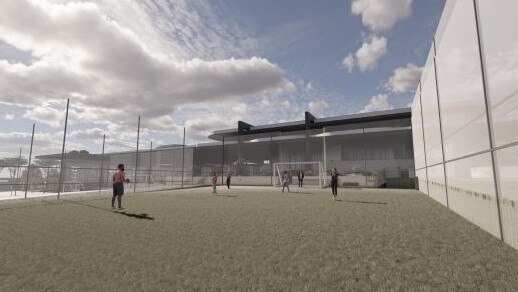 Artist impression of the external soccer fields.