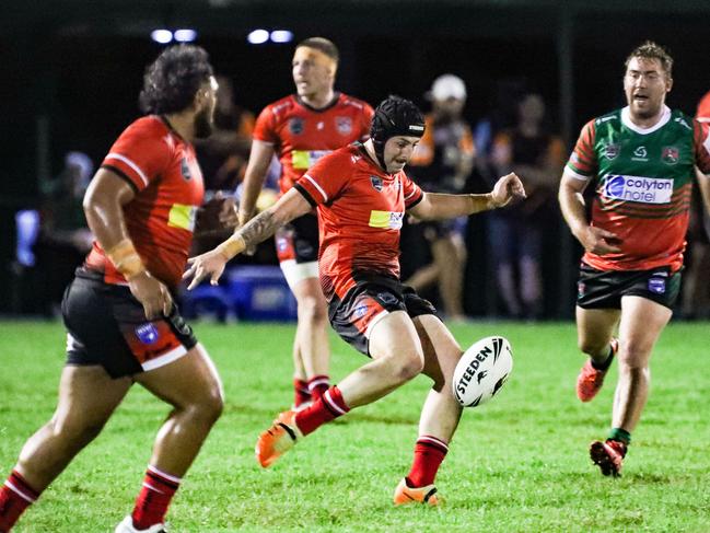 Liam Vella gets a kick away for St Clair. Picture: Warren Gannon Photography