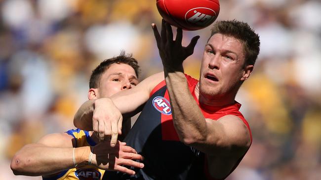 Tom McDonald and Melbourne can still secure the double chance. Picture: Getty Images