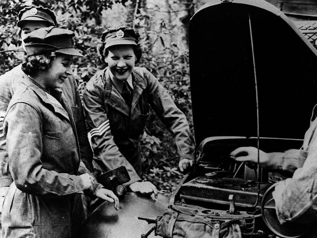 Princess Elizabeth receives vehicle maintenance instruction on an Austin 10 Light Utility Vehicle Camberley, Surrey. Picture: AP Photo/ PA files