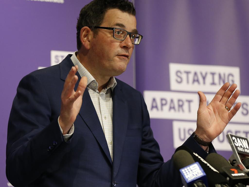 Victoria Premier Daniel Andrews. Melbourne is under stage 4 lockdown with regional Victoria at stage three. Picture: Darrian Traynor