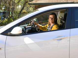 BEHIND THE WHEEL: Barbara Brown drives for both Uber and Uber Eats. Picture: Rob Williams