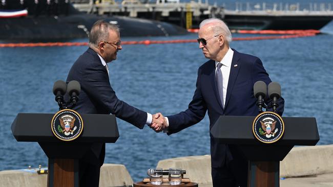 Anthony Albanese and US President Joe Biden in San Diego in March 2023. Picture: Getty Images