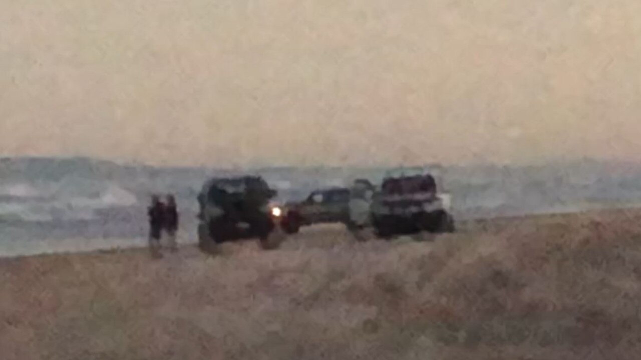 Campers and visitors have been left outraged once again by hoons drag racing and doing donuts at Teewah Beach. Photos: Supplied