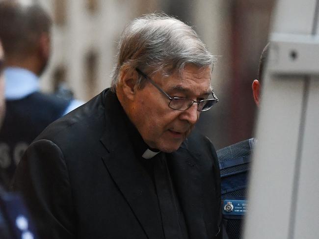 Cardinal George Pell leaves the Supreme Court of Victoria in Melbourne, Thursday, June 6, 2019. Pell is appealing his conviction for sexually abusing two boys in the 1990s. (AAP Image/Erik Anderson) NO ARCHIVING