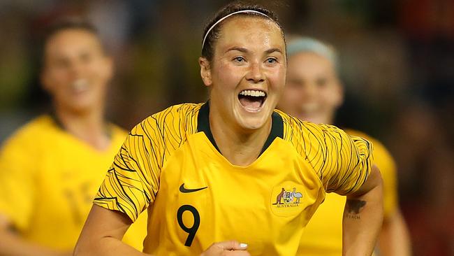 Caitlin Foord is looking forward to playing with Sam Kerr. Picture: Getty Images 