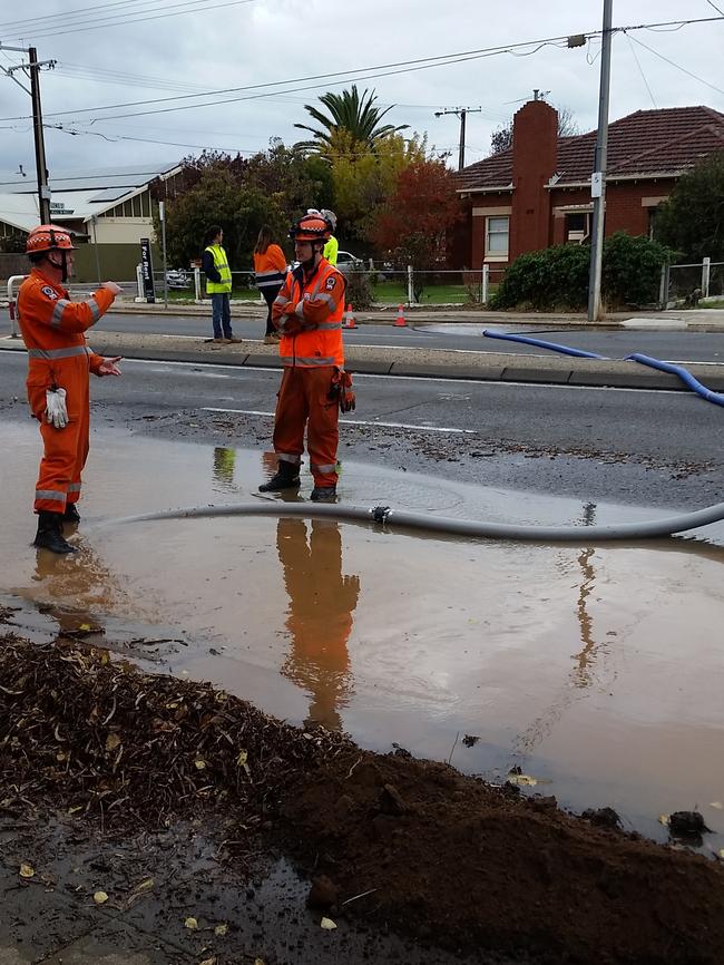 A water main has burst on Henley Beach Rd. Picture: Brunch on Henley                         <a class="capi-image" capiId="c239acd36a3060bc0d814e2e86fa3a4e"></a>