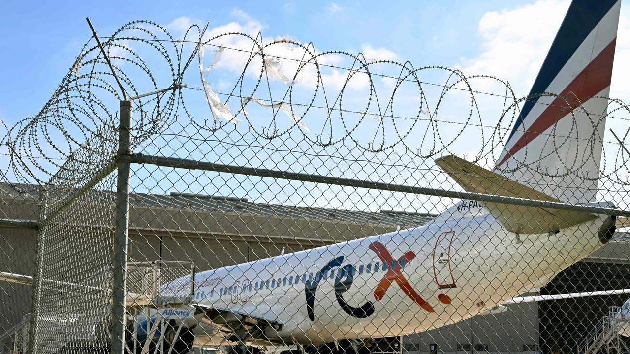 A Rex Airlines Boeing 737 sits on the tarmac at Melbourne's Tullamarine Airport on July 30, 2024. Picture: William WEST / AFP.