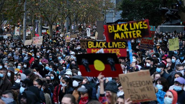 About 10,000 people attended rally in defiance of widespread health advice. Picture: AFP