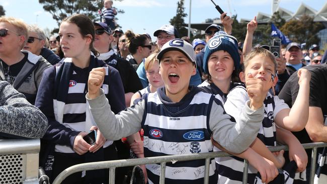 Cats post-GF family day at St Mary's Oval, Kardinia Park. Picture: Mike Dugdale