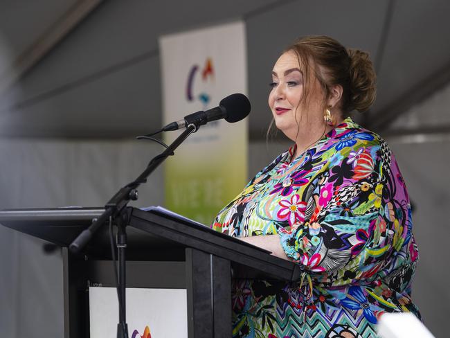 Toowoomba Australia Day awards MC Kim Stokes at Picnic Point, Sunday, January 26, 2025. Picture: Kevin Farmer