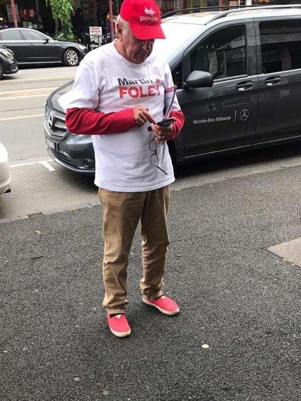 Labor campaigners have swapped red shirts for white tops in key seats. Picture: Supplied