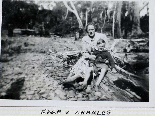 Charles Wooley and his dear late mum Ella, who requested he take her ashes back to her birthplace in Scotland. Picture: Supplied