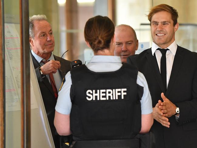 Jack de Belin arrives at the Downing Centre Court in Sydney. Picture: NCA NewsWire/Joel Carrett