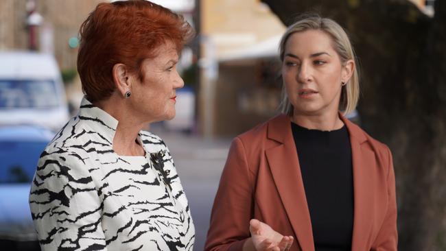 One Nation Leader Pauline Hanson with daughter One Nation's Senate candidate for Tasmania, Lee Hanson, pictured on April 3, 2025. Picture: One Nation.